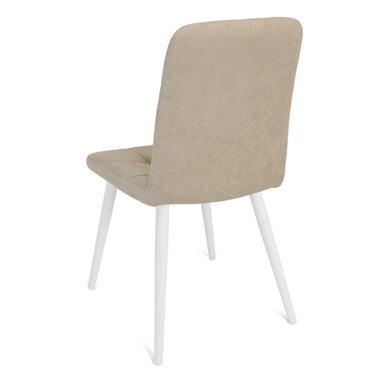 Стул на металлокаркасе мягкий кремовый из велюра (арт 18488) Фото 5