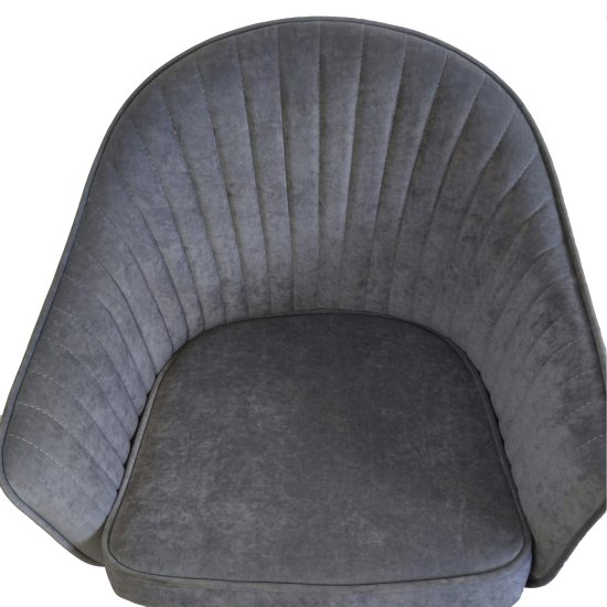 Стул-кресло мягкий с подлокотниками серый современный (арт 28812) Фото 4