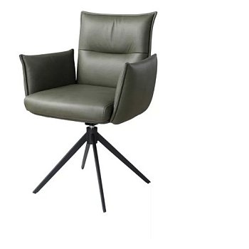 Стул на металлокаркасе с подлокотниками серый современный (арт 33992) - Фото 2