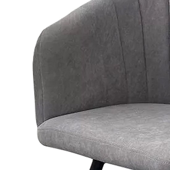 Стул с подлокотниками серый из велюра (арт 33483) Фото 3