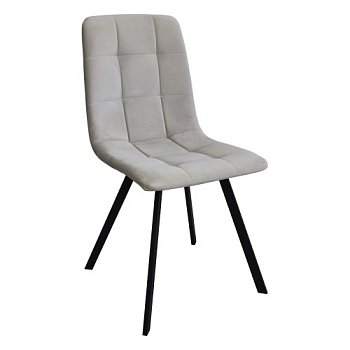Стул обеденный на металлокаркасе ножки черные мягкий бежевый (арт 16082) - Фото 2