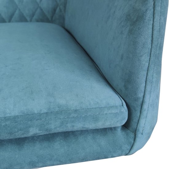 Стул-кресло мягкий с подлокотниками голубой (арт 29496) Фото 2