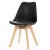 Стул обеденный деревянный мягкий черный в стиле eames (арт 5483)