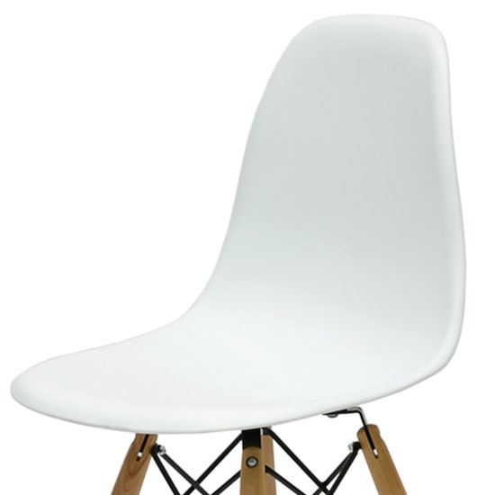 Барный стул дизайнерский деревянный белый пластиковый eames (арт 2312) Фото 2