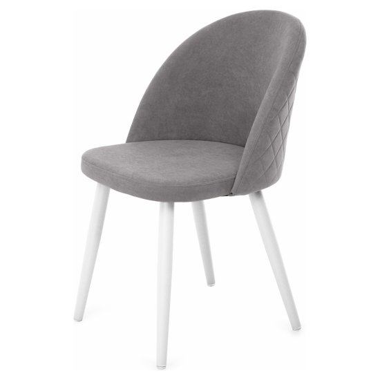 Стул с металлическими ножками серый велюровый (арт 20283) Фото 1