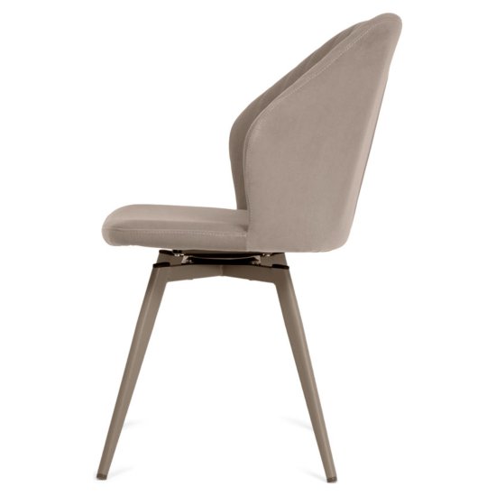 Стул на металлокаркасе бежевый велюровый (арт 14034) Фото 3