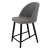 Полубарный стул с мягкой обивкой серый с обивкой из велюра (арт 21358)