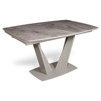 Стол для кухни раскладной овальный керамический на одной ножке (арт 35472) - Фото 2