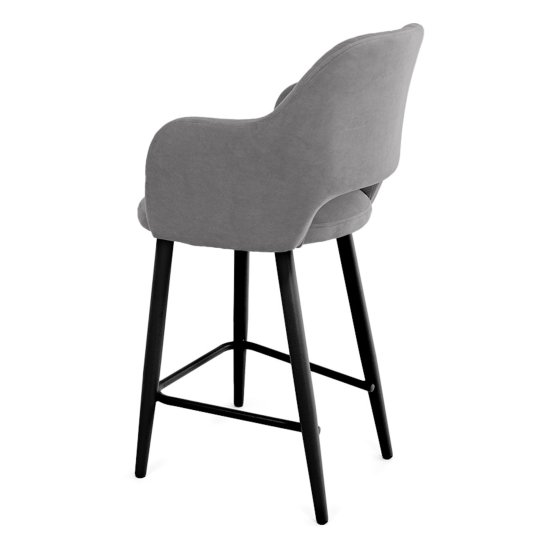 Стул полубарный серый из велюра (арт 27565) Фото 2