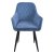 Стул-кресло на металлокаркасе с подлокотниками синий велюровый (арт 29485)