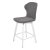Полубарный стул металлический с мягкой обивкой серый из велюра (арт 34153)