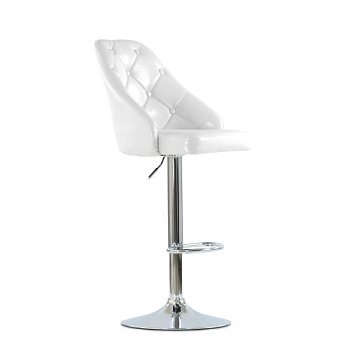 Барный стул с мягким сидением белый регулируемый современный (арт 5540) - Фото 2