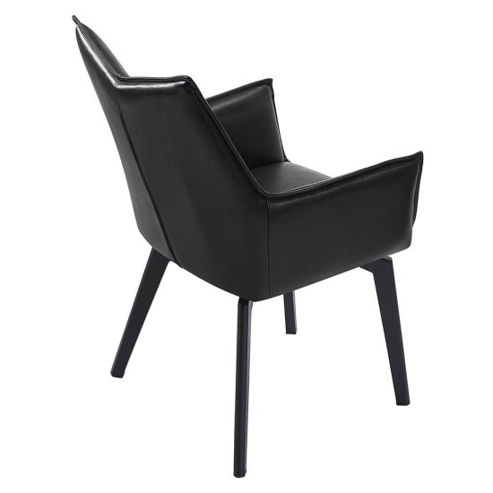 Стул-кресло интерьерный с подлокотниками черный (арт 32958) Фото 5