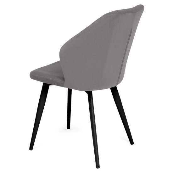 Стул металлический серый велюровый (арт 35397) Фото 2