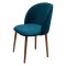 Стул деревянный с мягким сидением голубой велюровый (арт 27460)