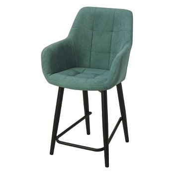 Барный стул голубой велюровый (арт 18631) - Фото 2