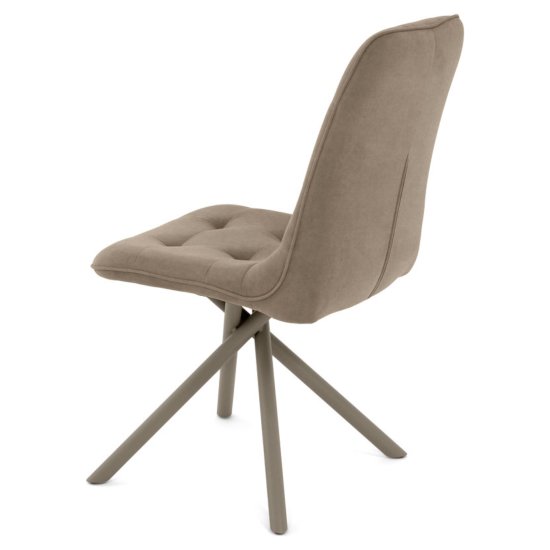 Стул на металлокаркасе мягкий бежевый из велюра (арт 35336) Фото 2