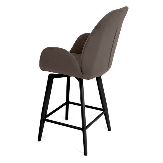 Стул барный металлический мягкий велюровый современный (арт 33588) Фото 2