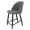 Полубарный стул с мягкой обивкой серый с обивкой из велюра (арт 21358)
