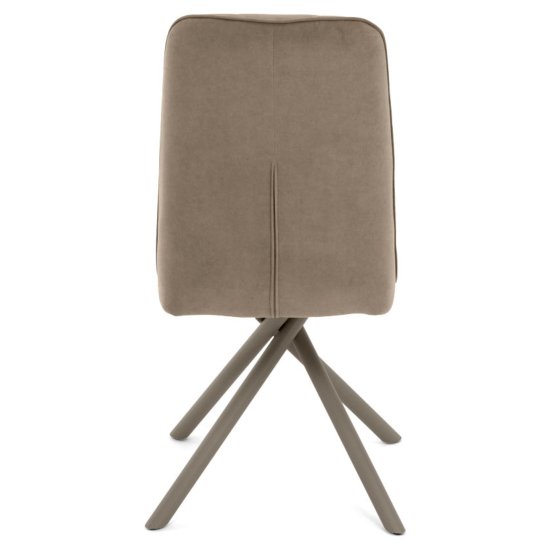 Стул на металлокаркасе мягкий бежевый из велюра (арт 35336) Фото 6