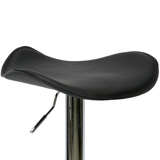 Стул барный хромированный черный из экокожи регулируемый (арт 6019) Фото 2