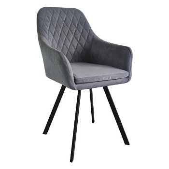 Стул-кресло на металлическом каркасе с мягким сидением серый (арт 29511) - Фото 2