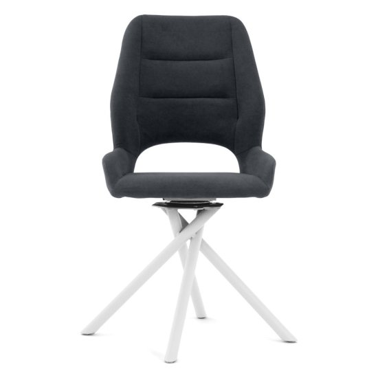 Стул с белыми ножками мягкий серый велюровый (арт 35453) Фото 7