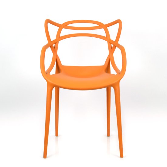 Стул кухонный оранжевый из пластика современный (арт 6609) Фото 4