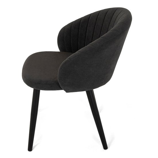 Стул на металлокаркасе мягкий коричневый из велюра (арт 23324) Фото 4