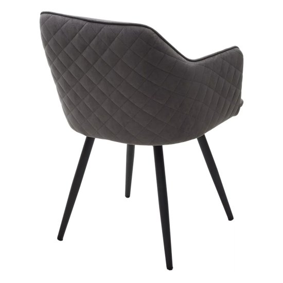 Стул с подлокотниками серый из велюра (арт 33462) Фото 3