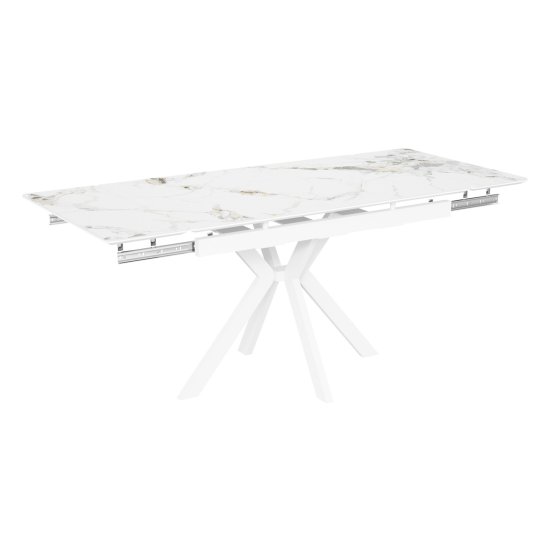 Стол раздвижной с покрытием из керамики бежевый (арт 33525) Фото 3