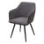 Стул с подлокотниками серый из велюра (арт 33462)