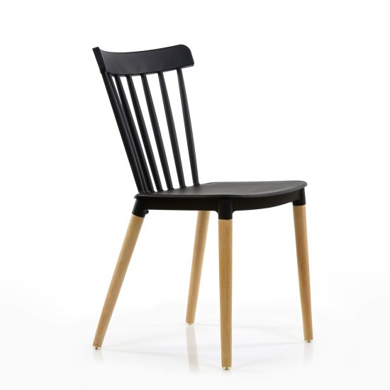 Стул деревянный черный пластмассовый (арт 6619) Фото 2