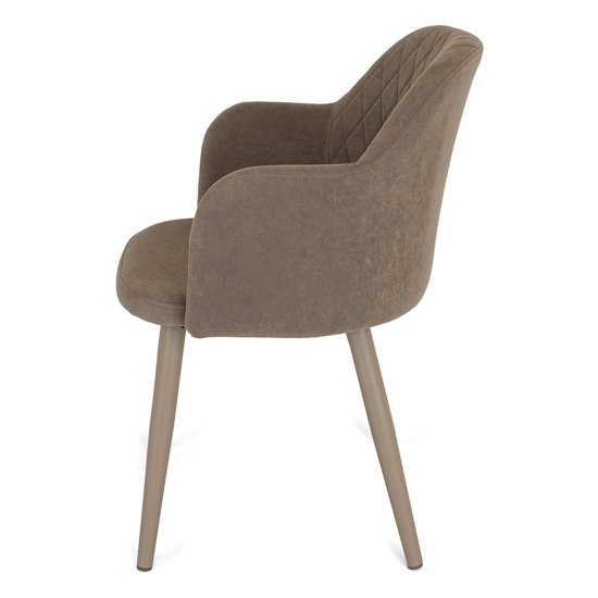 Стул-кресло мягкий бежевый велюровый (арт 27374) Фото 4