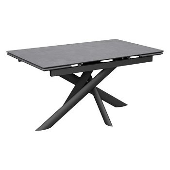 Стол кухонный раскладной из керамогранита серый на одной ножке (арт 34677) - Фото 2