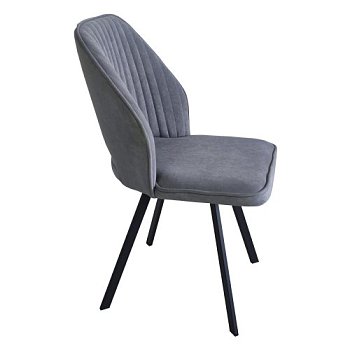 Стул с черными ножками мягкий из велюра (арт 31973) - Фото 2