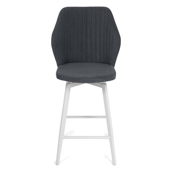Стул барный мягкий серый велюровый (арт 35428) Фото 5