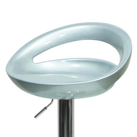 Стул барный на металлическом каркасе серебрянный регулируемый (арт 2377) Фото 3