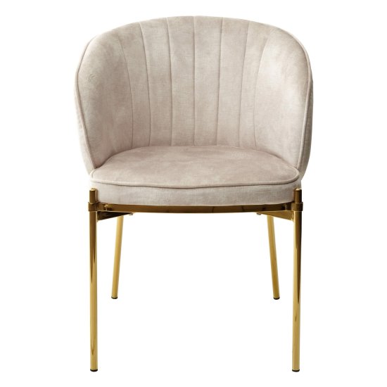 Стул дизайнерский мягкий слоновая кость из велюра (арт 30759) Фото 2