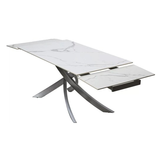 Стол кухонный раскладной керамический под мрамор (арт 33369) Фото 4