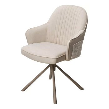 Стул мягкий слоновая кость с обивкой из велюра (арт 34129) - Фото 2