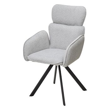 Стул на каркасе из металла мягкий с подлокотниками серый (арт 34997) - Фото 2