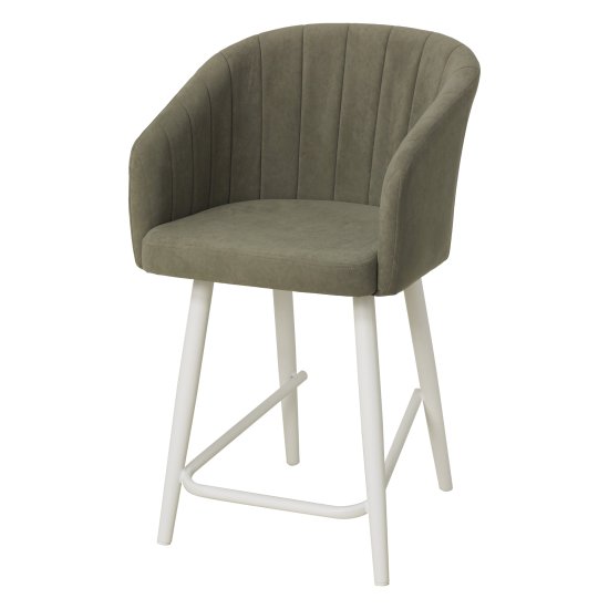 Полубарный стул на металлическом каркасе из велюра (арт 27958) Фото 1