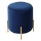 Пуфик деревянный мягкий синий велюровый (арт 16385)