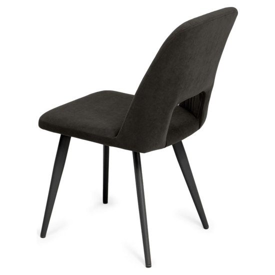 Стул мягкий коричневый из велюра современный (арт 35320) Фото 2