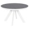 Стол раскладной из керамогранита серый на одной ножке (арт 35163)