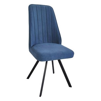 Стул на каркасе из металла мягкий синий (арт 14937) - Фото 2
