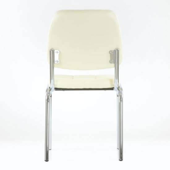 Стул хромированный слоновая кость современный (арт 29137) Фото 3