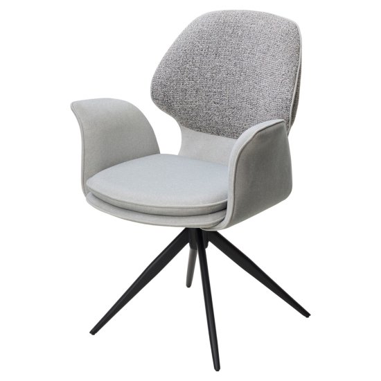 Стул-кресло дизайнерский с подлокотниками серый (арт 35512) Фото 1