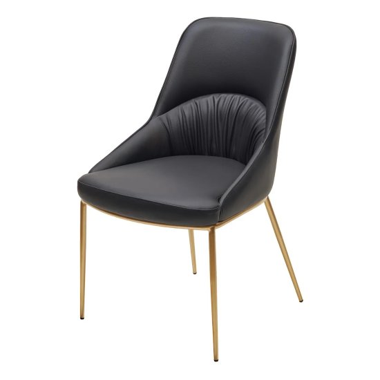 Стул с металлическими ножками мягкий черный (арт 32437) Фото 1